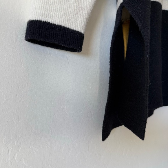 Anthropologie Angel of North Cream Navy Striped Tunic Wool Blend Cardigan Small - Picture 10 of 11